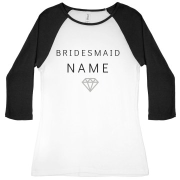 Bridesmaid With Ring Junior Fit Bella 1x1 Rib Cap Sleeve Raglan Tee