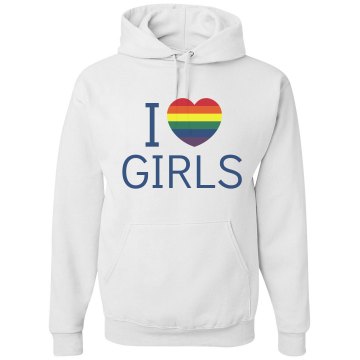 I Heart Girls Hoodie Unisex Gildan Heavy Blend Hoodie