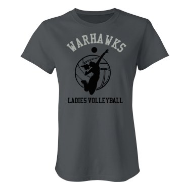 Warhawks Volleyball T Junior Fit Bella Crewneck Jersey Tee