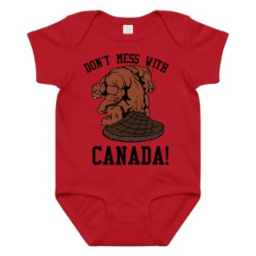 Don't Mess With Canada Infant Rabbit Skins Lap Shoulder Creeper