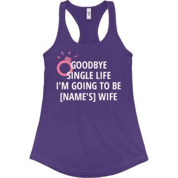 Goodbye Single Life Junior Fit Bella Sheer Longer Length Rib Racerback Tank Top