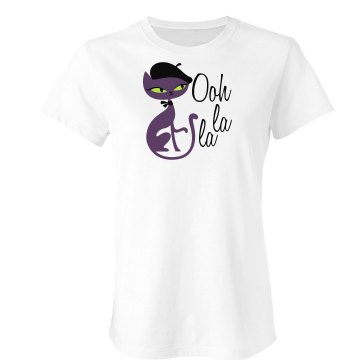 Ooh La La Junior Fit Bella Double V Sheer Jersey Tee