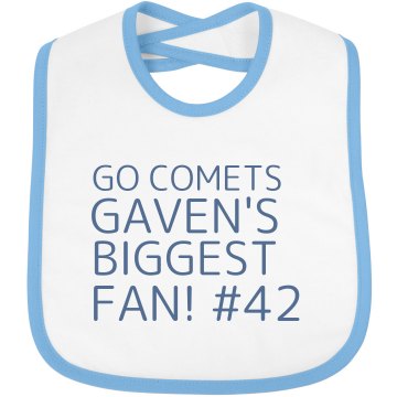 Comets Fan Bib Infant Bella Baby 1x1 Rib Bib
