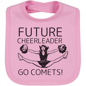 Future Comets Cheer Bib Infant Bella Baby 1x1 Rib Reversible Bib