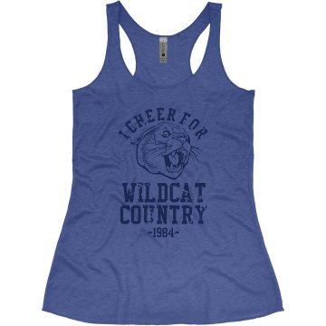 Wildcat Cheer 1984 Junior Fit Bella 1x1 Rib Ringer Tee
