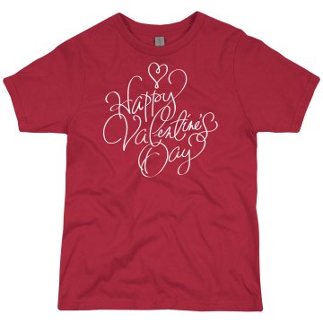 Happy Valentine's Day Youth Bella Girl 1x1 Rib Tank Top