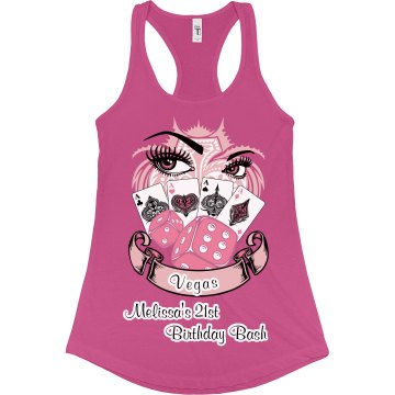 Birthday Bash Tank Junior Fit Bella Sheer Longer Length Rib Racerback Tank Top