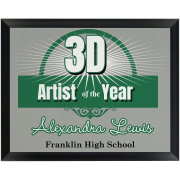 Artist Award Plaque Wood Plaque