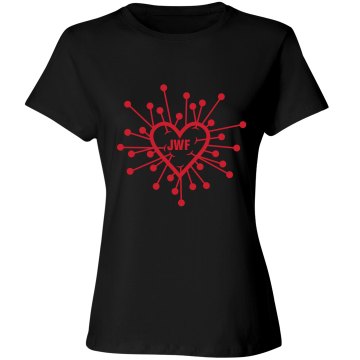 Valentine's Initials Tee Misses Relaxed Fit Bella Missy Long Sleeve Tee