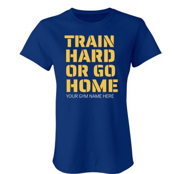 Train Hard Gym Workout Junior Fit Bella Crewneck Jersey Tee