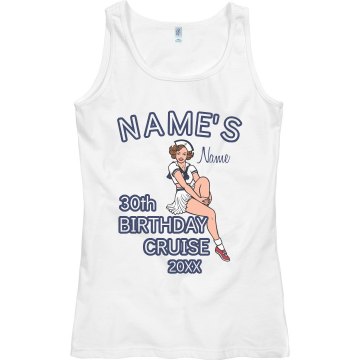 Custom Name 30th Birthday Junior Fit Bella Sheer Longer Length Rib Tank Top