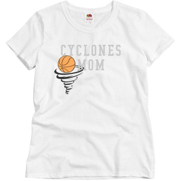 Cyclones Basketball Mom Junior Fit Brightline 3/4 Sleeve Jersey Tee