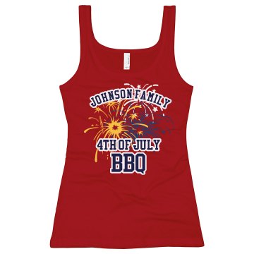July 4th BBQ Junior Fit Bella Longer Length 1x1 Rib Tank Top