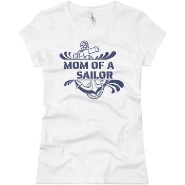Anchor Splash Navy Mom Junior Fit Basic Bella Favorite Tee