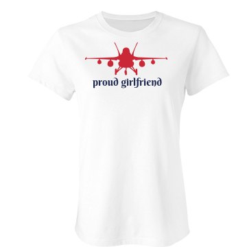 Proud Airforce Girlfriend Junior Fit Bella Sheer Longer Length Rib Tee