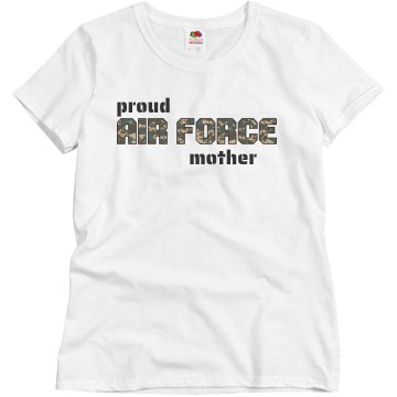 Camo Proud Air Force Mom Misses Relaxed Fit Basic Gildan Ultra Cotton Tee