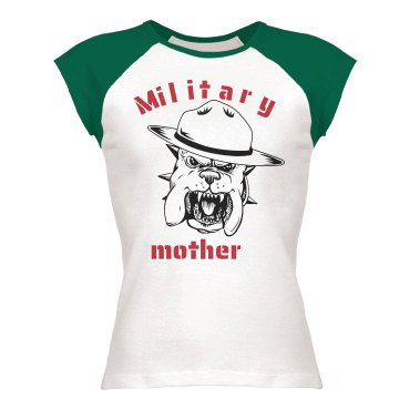 Marine Corps Mother Junior Fit Bella 1x1 Rib Ringer Tee