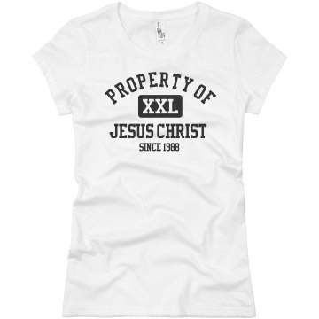 Property Of Jesus T Junior Fit Basic Bella Favorite Tee