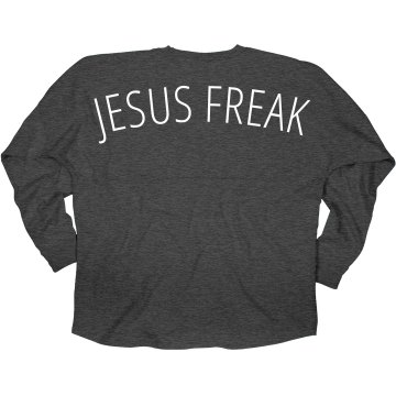 Jesus Freak Cross Ringer Junior Fit Bella 1x1 Rib Ringer Tee