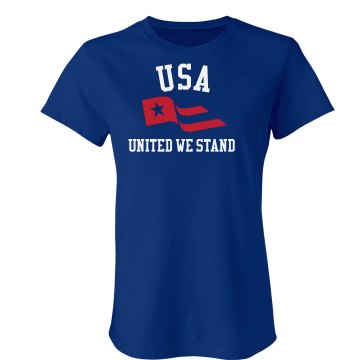 United We Stand Junior Fit Bella Crewneck Jersey Tee