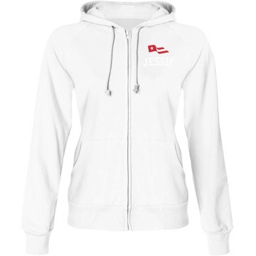 USA ZipUp Junior Fit Bella Fleece Raglan Zip Hoodie