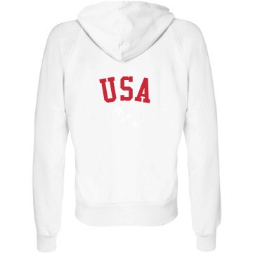 USA ZipUp Junior Fit Bella Fleece Raglan Zip Hoodie