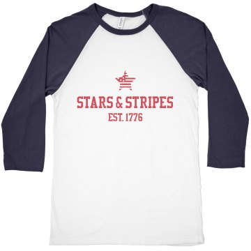 USA Ringer Tee Junior Fit Bella 1x1 Rib Ringer Tee