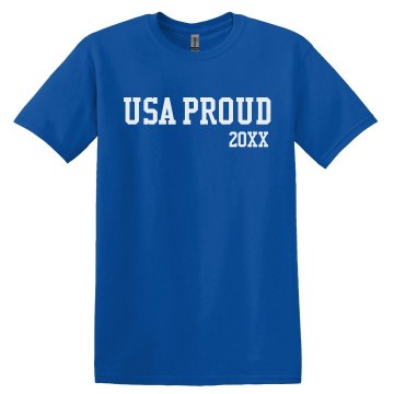 USA Proud Mens Tee Unisex Gildan Heavy Cotton Crew Neck Tee