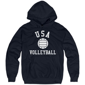 USA Volleyball Hoodie Unisex Hanes Ultimate Cotton Heavyweight Hoodie