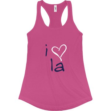 I Love LA Junior Fit Bella Sheer Longer Length Rib Racerback Tank Top