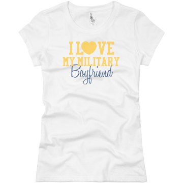 Love Heart Marine BF Junior Fit Brightline 3/4 Sleeve Jersey Tee
