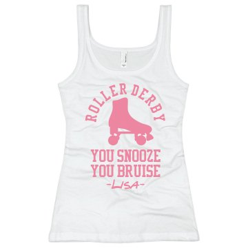 Roller Derby Tee Junior Fit Bella 1x1 Rib Ringer Tee