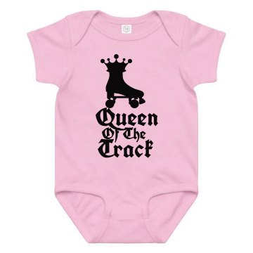 Queen Of The Track Onesie Infant Rabbit Skins Lap Shoulder Creeper