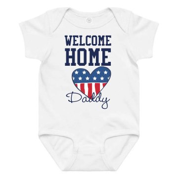 Welcome Home Daddy Infant Rabbit Skins Lap Shoulder Creeper