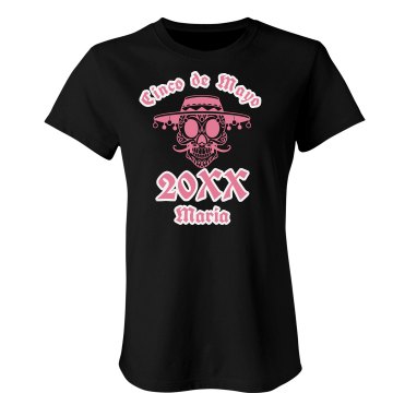 Cinco de Mayo Skull Tee Misses Relaxed Fit Gildan Ultra Cotton Tee