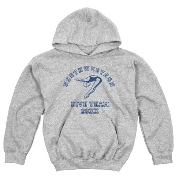 [Your School] Diving Team Youth Gildan Heavy Blend Hoodie