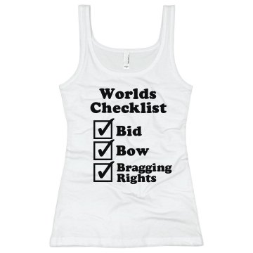 Worlds Checklist Junior Fit Bella Sheer Longer Length Rib Racerback Tank Top