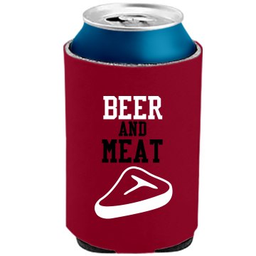 Beer and Meat Koozie The Official KOOZIE Can Kooler