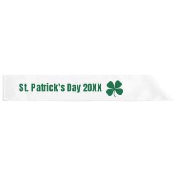 St. Patty's Day Sash Adult Satin Party Sash
