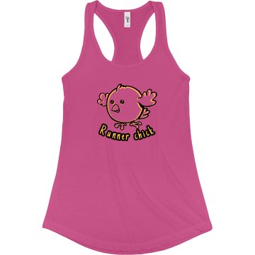 Runner Chick Junior Fit Bella Sheer Longer Length Rib Racerback Tank Top