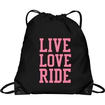 Live Love Ride Port & Company Drawstring Cinch Bag