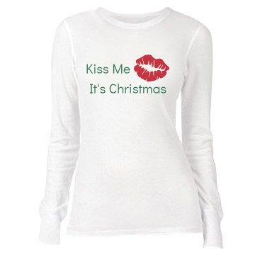 Kiss Me It's Christmas Junior Fit Bella Long Sleeve Thermal Tee