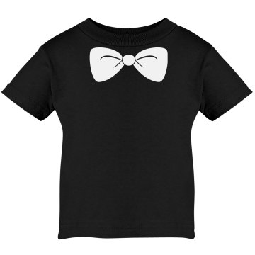 Classy White Bow Tie Infant Rabbit Skins Cotton Tee