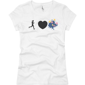I Heart Color Runs Junior Fit Basic Bella Favorite Tee