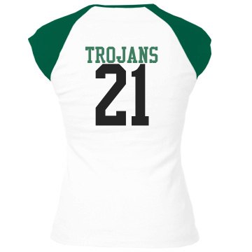 Fan Mom Football w/ Back Junior Fit Bella 1x1 Rib Cap Sleeve Raglan Tee