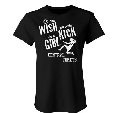 Girls Soccer Distressed Junior Fit Bella 1x1 Rib Cap Sleeve Raglan Tee