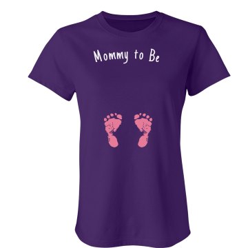 Mommy To Be Junior Fit Bella Sheer Longer Length Rib V-Neck Tee 