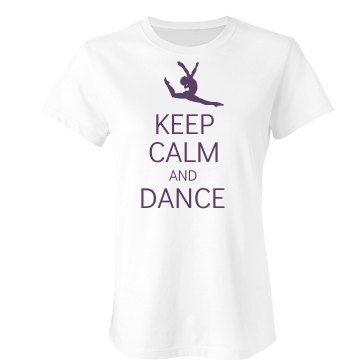 Keep Calm & Dance Junior Fit Bella Double V Sheer Jersey Tee