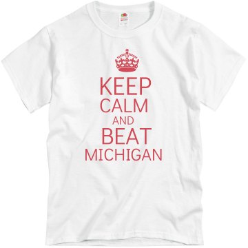 Beat Michigan Unisex Basic Gildan Heavy Cotton Crew Neck Tee