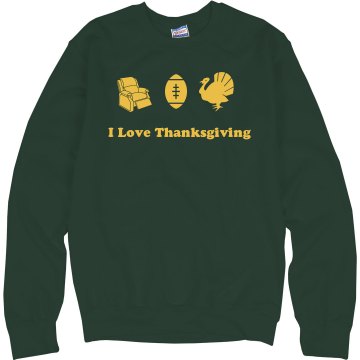 Dad Loves Thanksgiving Unisex Hanes Crew Neck Sweatshirt
